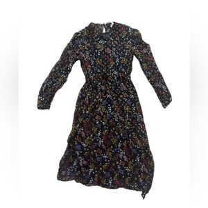 See by Chloé Midi Dress - Floral - Sheer - Bling - XS - Black / Multicolor